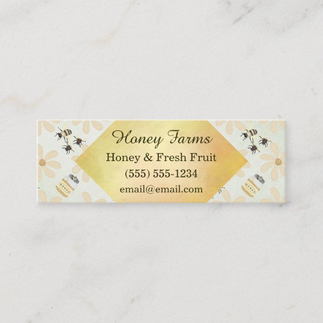 Cartão De Visita Mini Abelha e flor do mel (Frente)