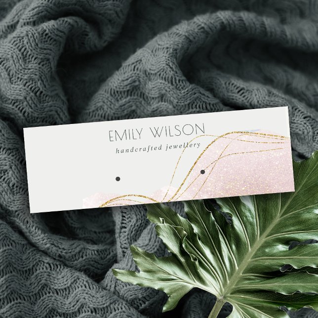 Cartão De Visita Mini Abstrato Blush Dourado Brilhante Brilhante Tela Br (Criador carregado)