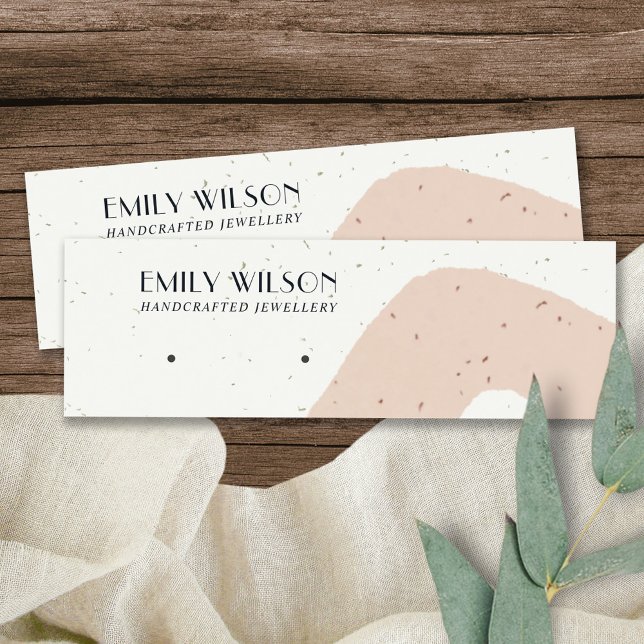 CARTÃO DE VISITA MINI ABSTRATO CERAMIC BLUSH PEACH STUD DISPLAY (Criador carregado)