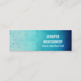 Cartão De Visita Mini Abstrato de Mandala Azul bonito