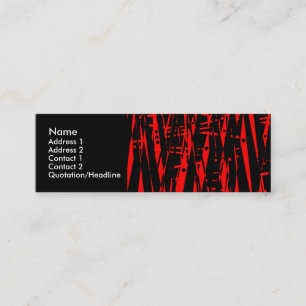 Cartão De Visita Mini Abstrato em vermelho e preto