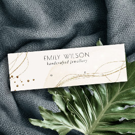 Cartão De Visita Mini Abstrato Glitter Vídeo Dourado de marfim