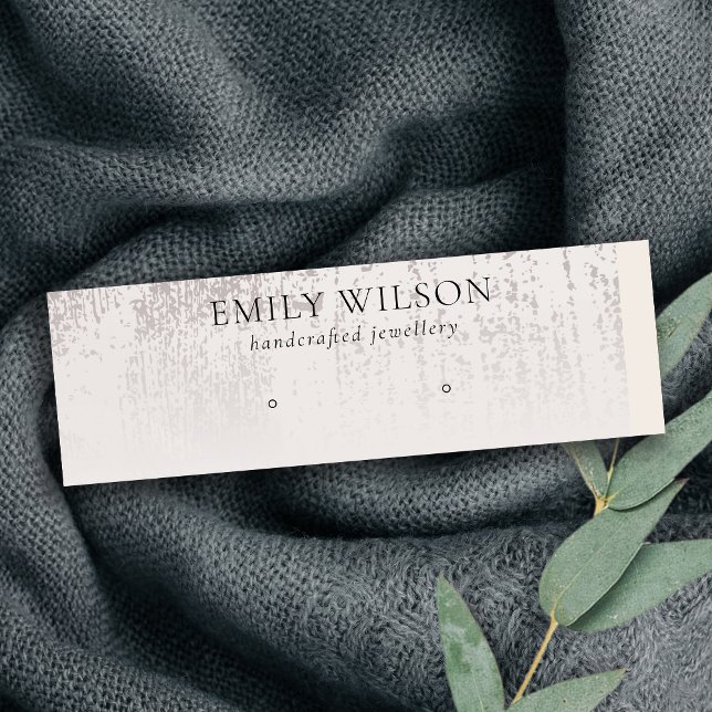 Cartão De Visita Mini Abstrato Silver Rainfall Stud Earring Display (Criador carregado)