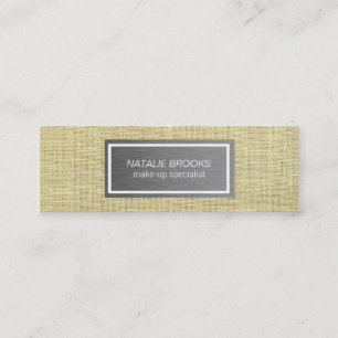 Cartão De Visita Mini Aço escovado de metal e linen