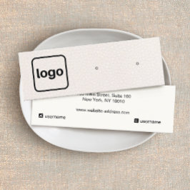 Cartão De Visita Mini Adicione logotipo Blush Pink Leather Earrando Exib