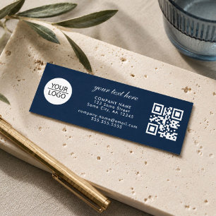 Cartão De Visita Mini Adicione seu Código QR de Logo Texto Personalizado