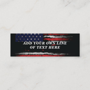 Cartão De Visita Mini Adicione seu próprio texto na bandeira americana g