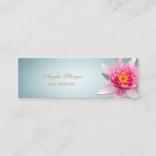 Cartão De Visita Mini Adorável Flor de Lótus em Aquarela Elegante