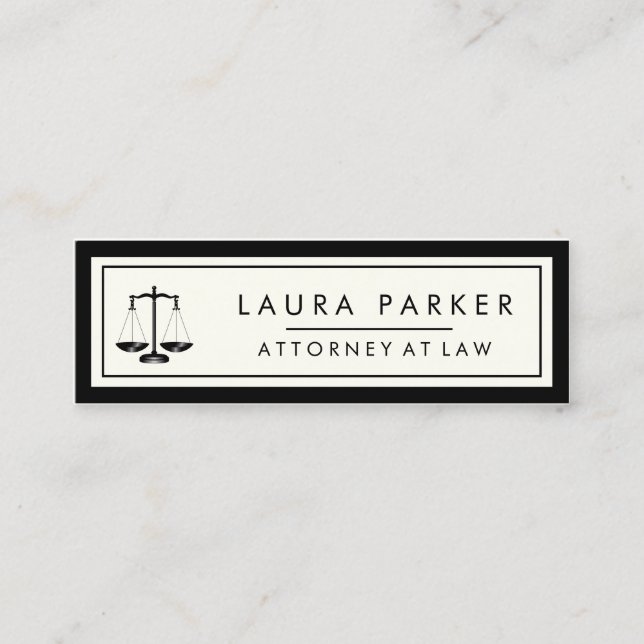 Cartão De Visita Mini Advogado De Direito Simples Elegante Profissional (Frente)