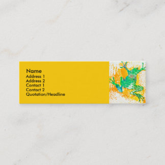 Cartão De Visita Mini Aguarela legal do animal do sapo verde