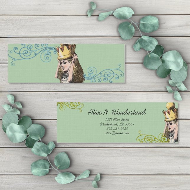 Cartão De Visita Mini Alice No País Das Maravilhas Princesa Rainha Vinta (Criador carregado)