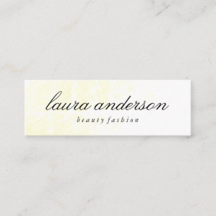 Cartão De Visita Mini Amarelo simples minimalista com texto cursivo
