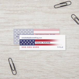 Cartão De Visita Mini American Flag versão 6
