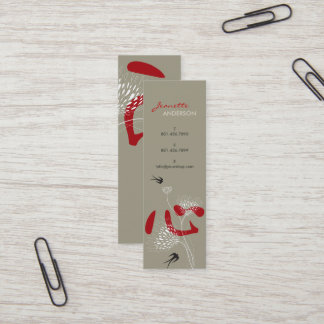 Cartão De Visita Mini Andorinhas Pássaros Coração Chinês Kanji Oriental