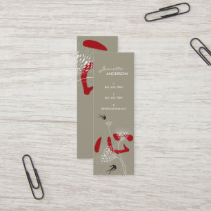 Cartão De Visita Mini Andorinhas Pássaros Coração Chinês Kanji Oriental 