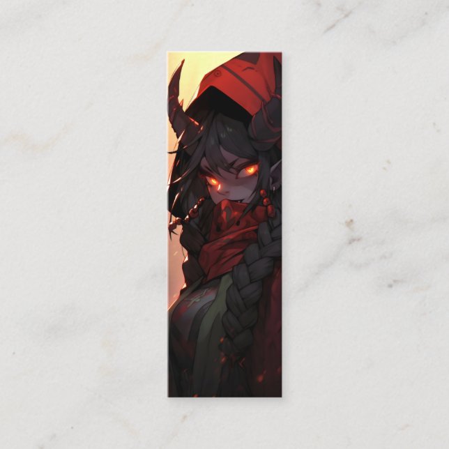 Cartão De Visita Mini Anime da Menina Demon (Frente)