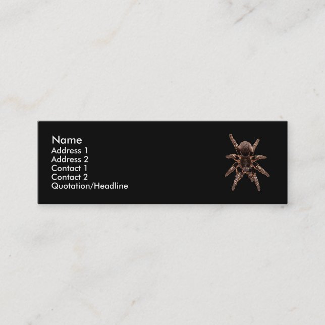 Cartão De Visita Mini Aranha do Tarantula (Frente)