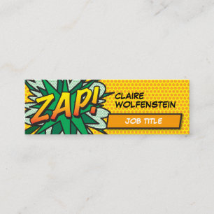 Cartão De Visita Mini Arte Pop em Quadrinhos Divertido Moderno ZAP