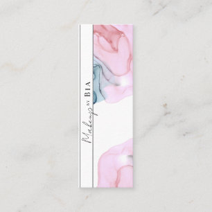 Cartão De Visita Mini Artista de Maquiagem de Beleza Glam Rosa Etéreo e 