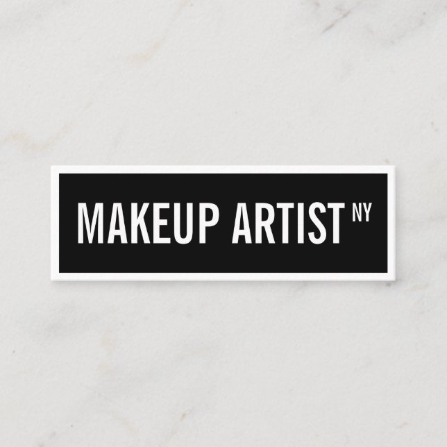 Cartão De Visita Mini Artista de maquiagem de cartazes preto nas ruas (Frente)