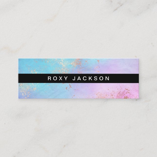 Cartão De Visita Mini Artista elegante de fabricação de rosa dourada (Frente)