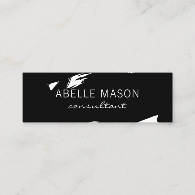 Cartão De Visita Mini Artista escovado (preto) (Frente)