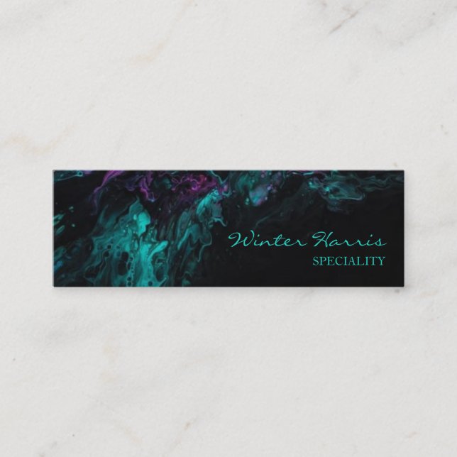 Cartão De Visita Mini Artista negro profissional de chic (Frente)