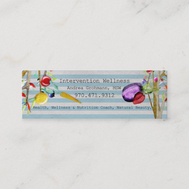 Cartão De Visita Mini Árvore da Vida Saúde e Bem-Estar (Frente)