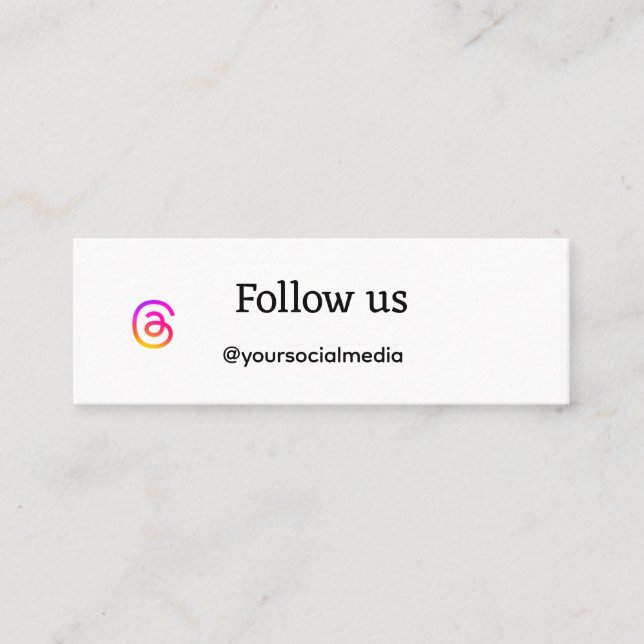 Cartão De Visita Mini as mídias sociais simples nos seguem para adiciona (Frente)