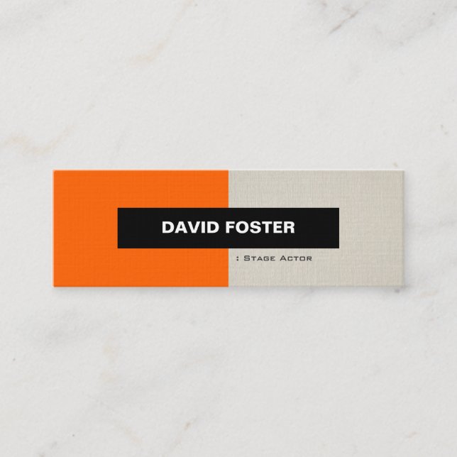 Cartão De Visita Mini Ator do palco - Na moda Elegante Simples (Frente)