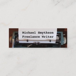 Cartão De Visita Mini Autor de Escritor Retro Typewriter em Wood 2