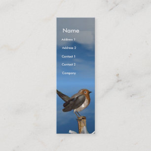 CARTÃO DE VISITA MINI AVES HÍPICAS/MONOGRAMA DA MAMA VERMELHA ROBINA