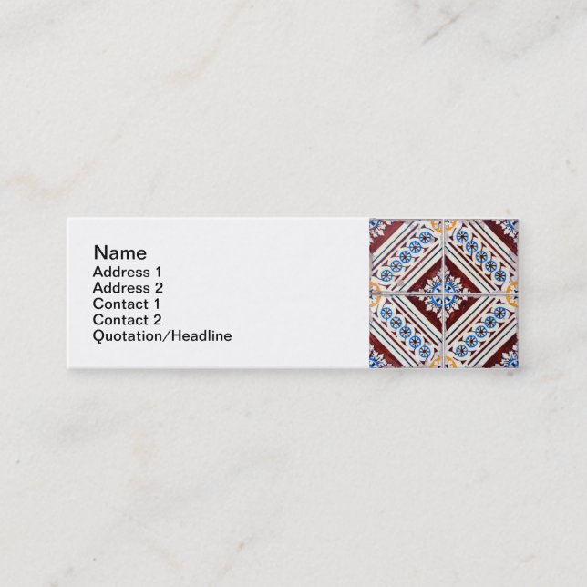 Cartão De Visita Mini Azulejos (Frente)