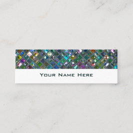 Cartão De Visita Mini Azulejos Glitz 2 esbranquiçados, branco