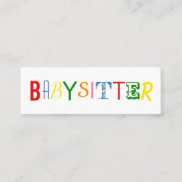Cartão De Visita Mini Baby-sitter colorida e do divertimento/cartão de
