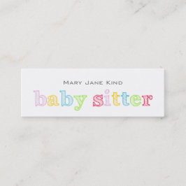 Cartão De Visita Mini Babysitting & Child Care - Personalizável