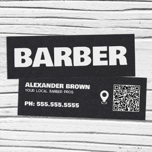 Cartão De Visita Mini Barber Google Maps QR
