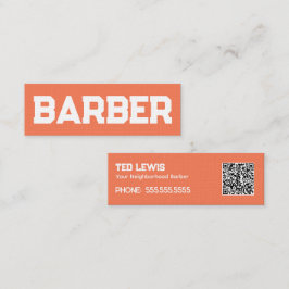 Cartão De Visita Mini Barber Hair Peach Fuzz QR