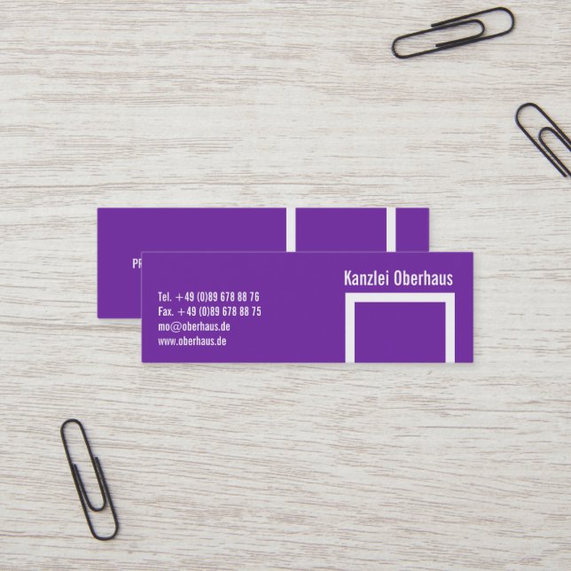 Cartão De Visita Mini Bebê Roxo! (Frente/Verso In Situ)