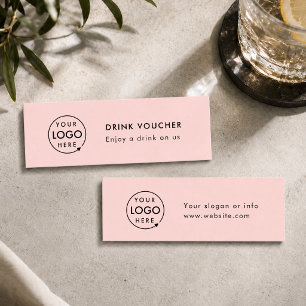 Cartão De Visita Mini Beber Voucher Placa de logotipo de evento de emp