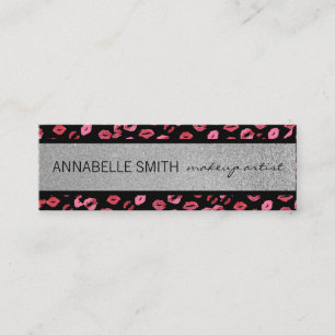 Cartão De Visita Mini Beijos/brilho do maquilhador/prata