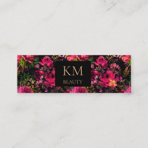Cartão De Visita Mini Beleza móvel Floral Escura 