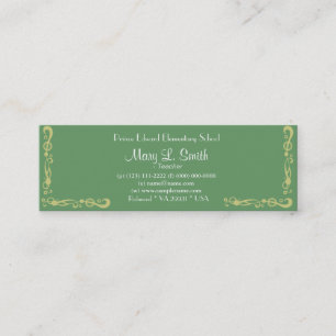 Cartão De Visita Mini Belo estilo de arte rosa azalea flores magras