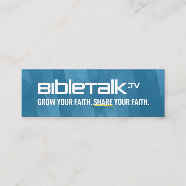 Cartão De Visita Mini BibleTalk.tv - Miniplaca promocional (Frente)
