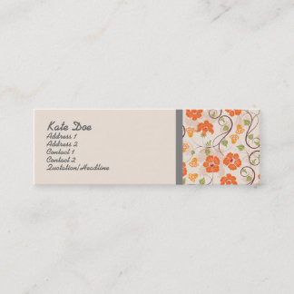Cartão De Visita Mini Biege floral