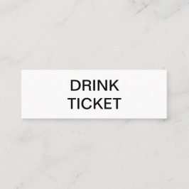 Cartão De Visita Mini Bilhete de Bebida Negra Branca Simples