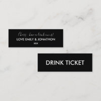 Bilhete de Bebidas Pretas Brancas Simples Recepçõe