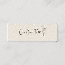 Cartão De Visita Mini Bilhete de Beige