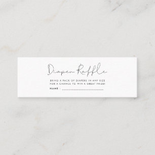 Cartão De Visita Mini Bilhete de fralda minimalista