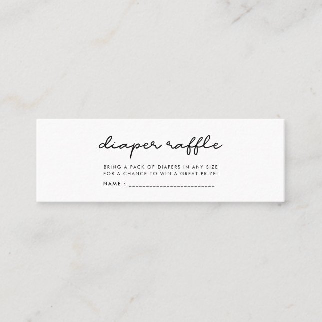 Cartão De Visita Mini Bilhete simples de fralda (Frente)